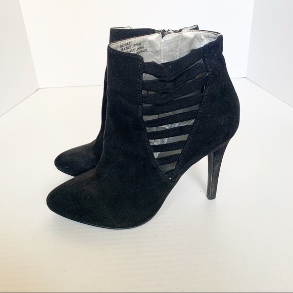 Nine West Olivia3Y Black Suede Leather Heel Boots - Picture 6 of 10